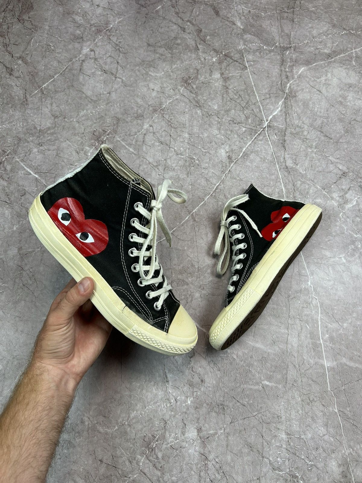 Comme des Garcons × Comme des Garcons PLAY × Converse Comme Des Garcons CDG PLAY x Converse Chuck Taylor 70s High Size US 7.5 / EU 40-41 - 2 Thumbnail