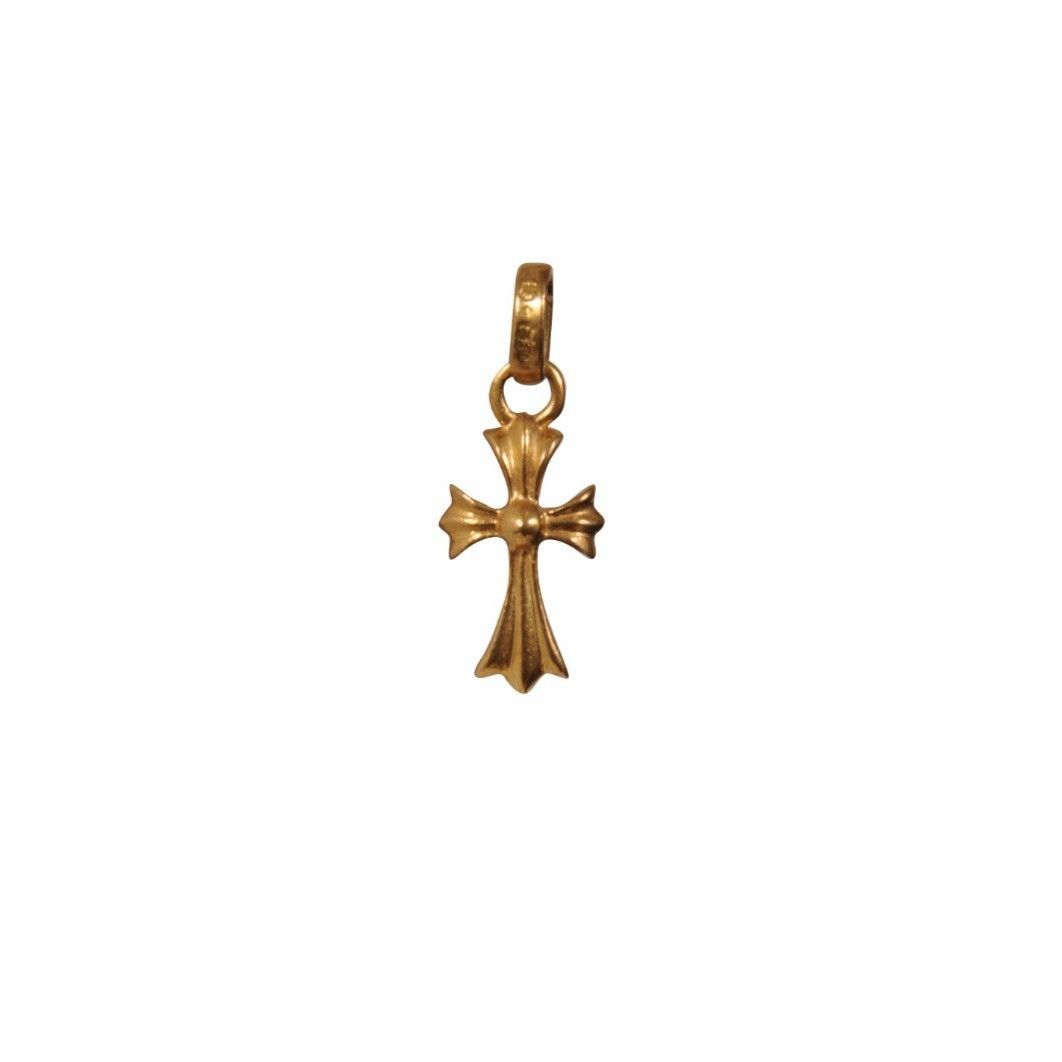 Chrome Hearts 22k Yellow Gold Baby Fat Cross Charm Necklace Size ONE SIZE - 1 Thumbnail