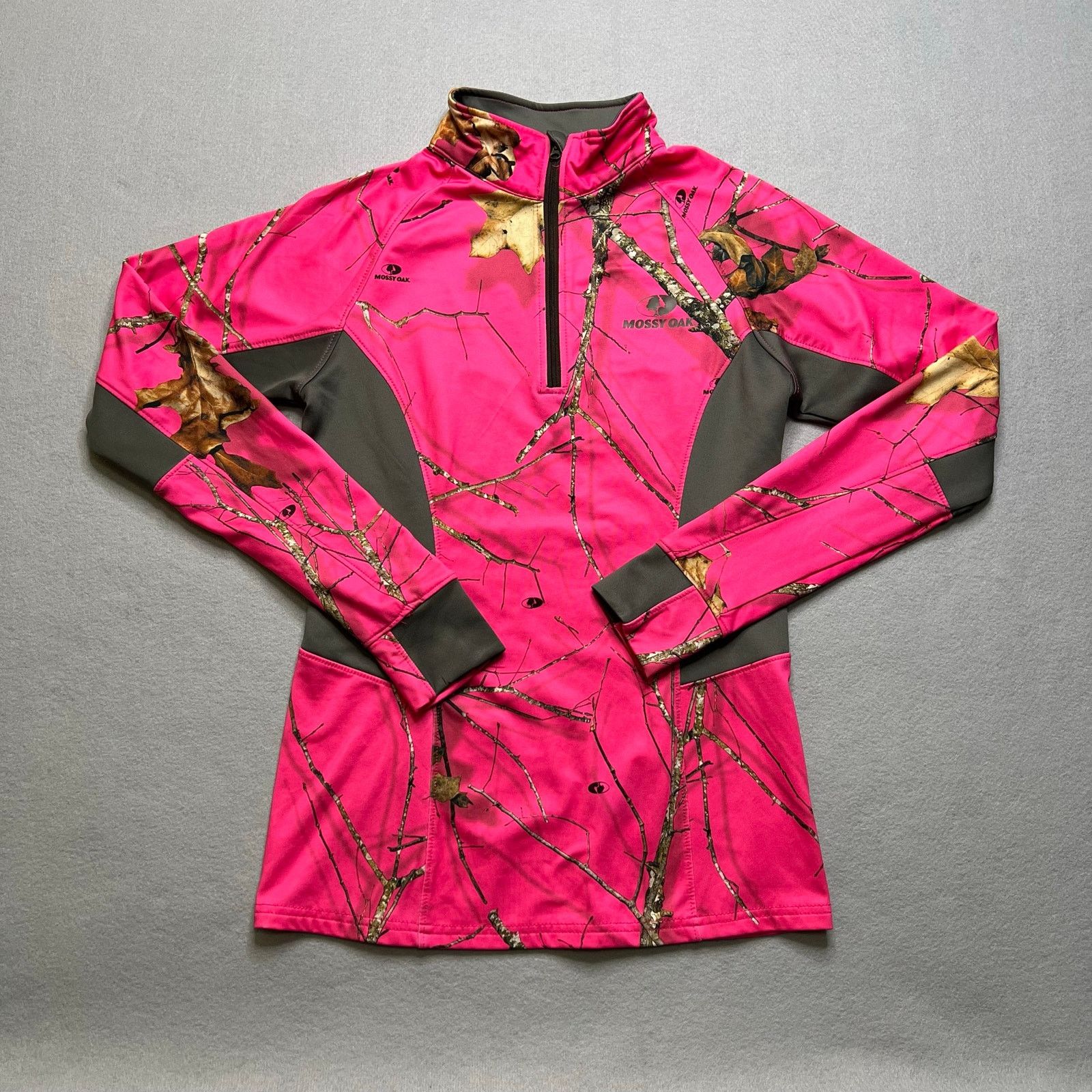 Mossy Oaks Mossy Oak Women Small Pink Camo Quarter Zip Hunting Pullover Size S / US 4 / IT 40 - 1 Thumbnail