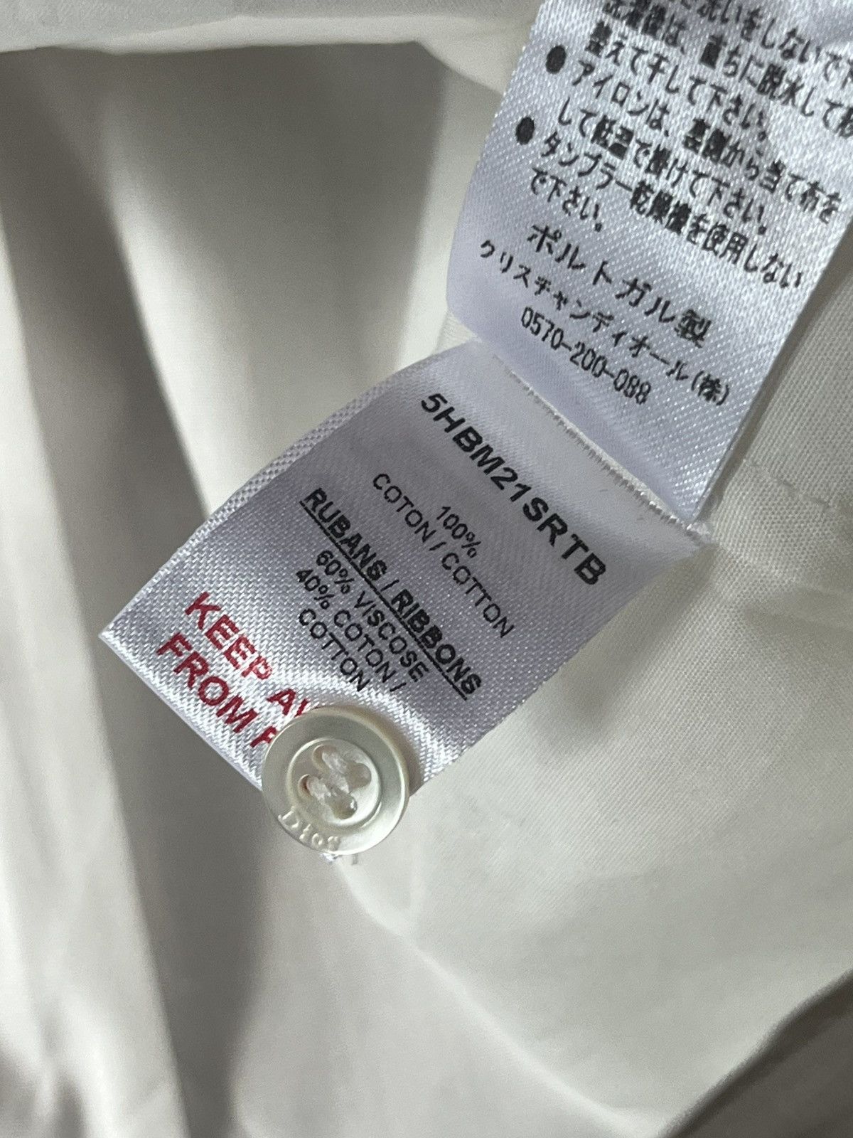 Dior Dior White/Blue Woven Bee embroidered Applique Button Shirt Size XXS / US 00 / IT 34 - 10 Thumbnail
