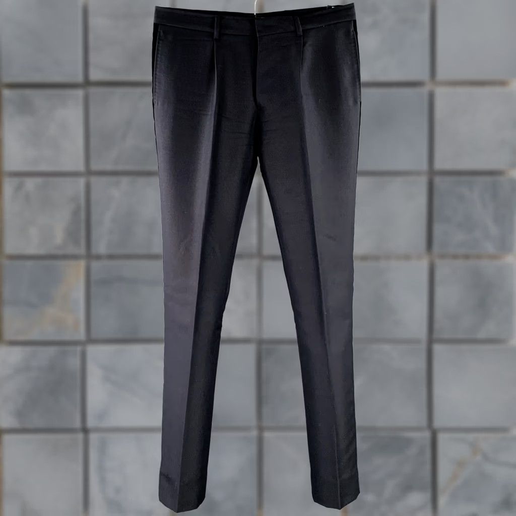 Valentino VALENTINO Dress Pants Size 32 Navy Mohair Wool Velvet Stripe Pleated Button Fly Size US 32 / EU 48 - 1 Thumbnail