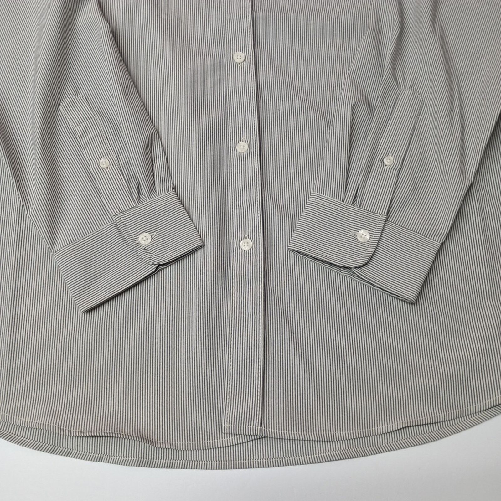 Chaps Chaps Woven Shirt Mens XL Steel Gray Striped Stretch Classic Size US XL / EU 56 / 4 - 2 Thumbnail