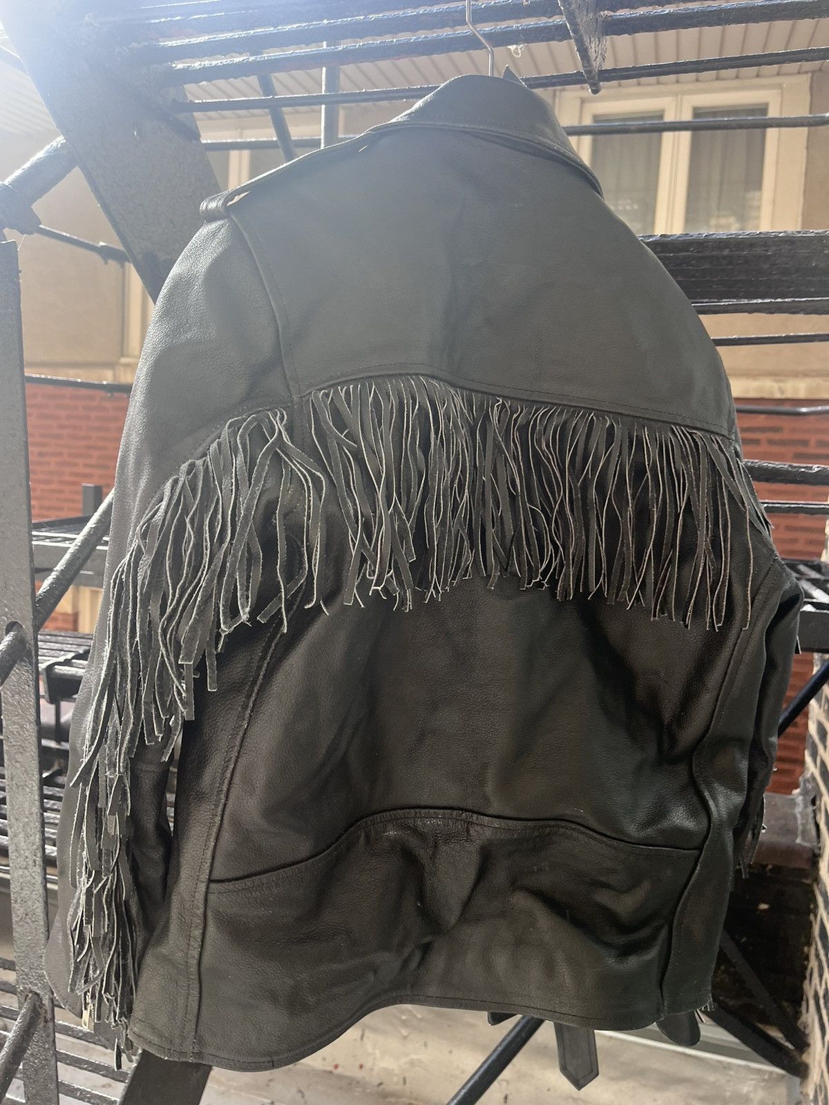 Vintage 100% Leather Fringe Moto Jacket Size US M / EU 48-50 / 2 - 2 Thumbnail