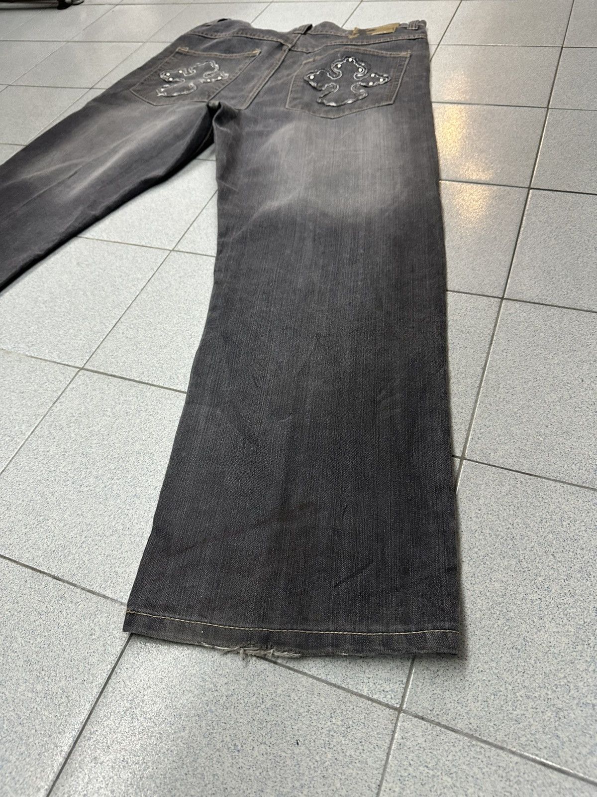 Japanese Brand VTG CROSS Like Chrome Hearts Brooklyn Express Denim Pants Size US 36 / EU 52 - 7 Thumbnail