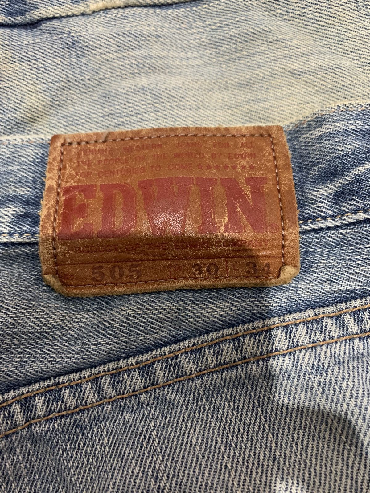 Edwin × Vintage Vintage Edwin 505 Selvedge Japanese Distressed Denim Size US 32 / EU 48 - 23 Thumbnail