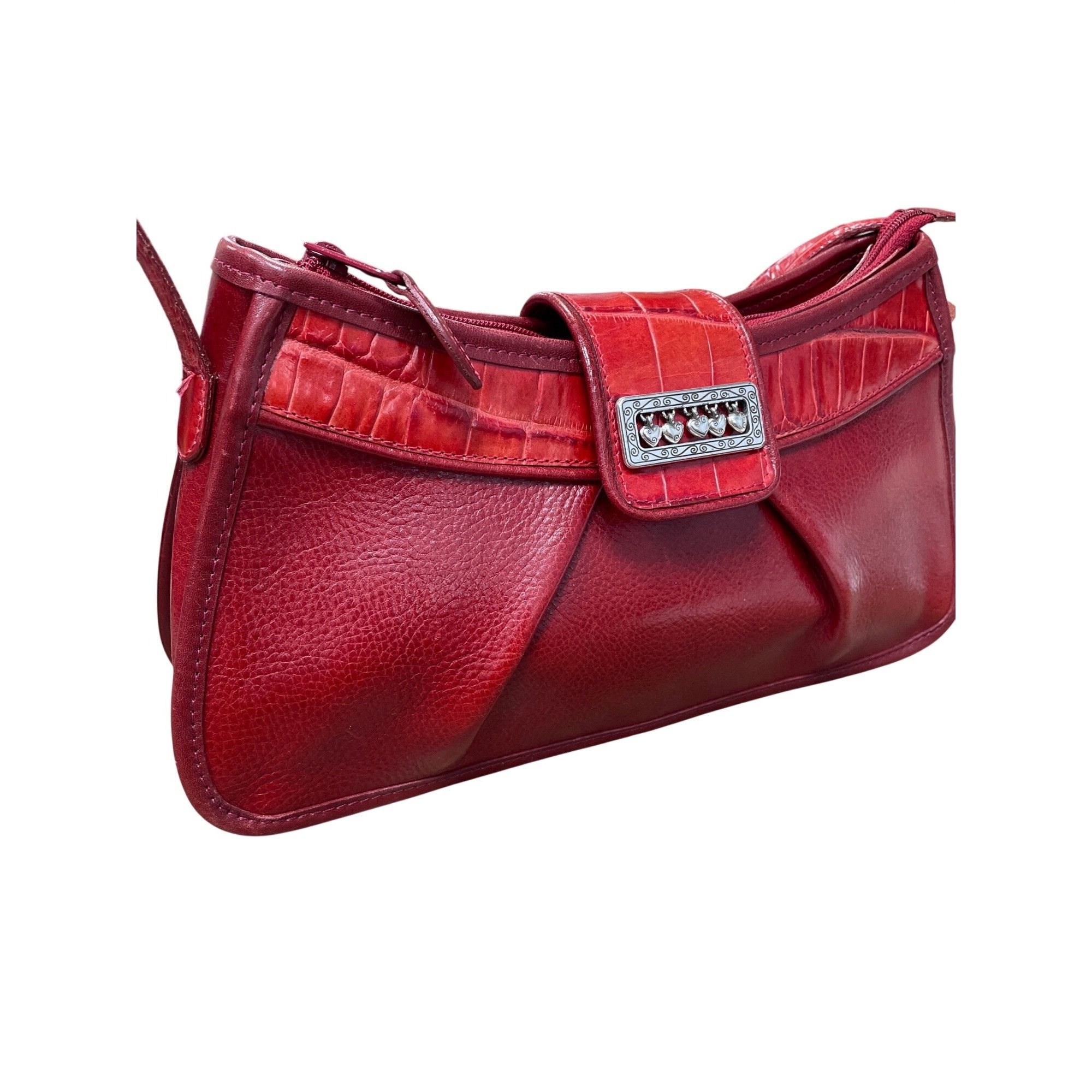 Brighton Brighton womans red leather pebbled shoulder handbag style A Size ONE SIZE - 22 Thumbnail