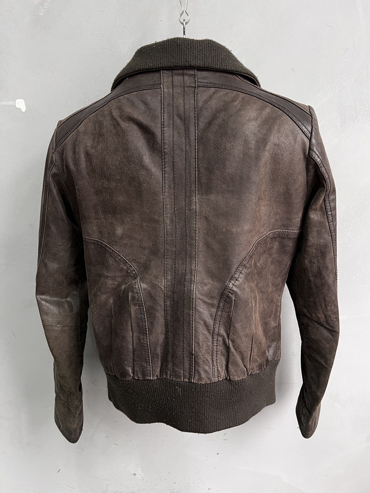 Hysteric Glamour long neck leather bomber jacket multipocket 14thaddiction Size US S / EU 44-46 / 1 - 6 Thumbnail