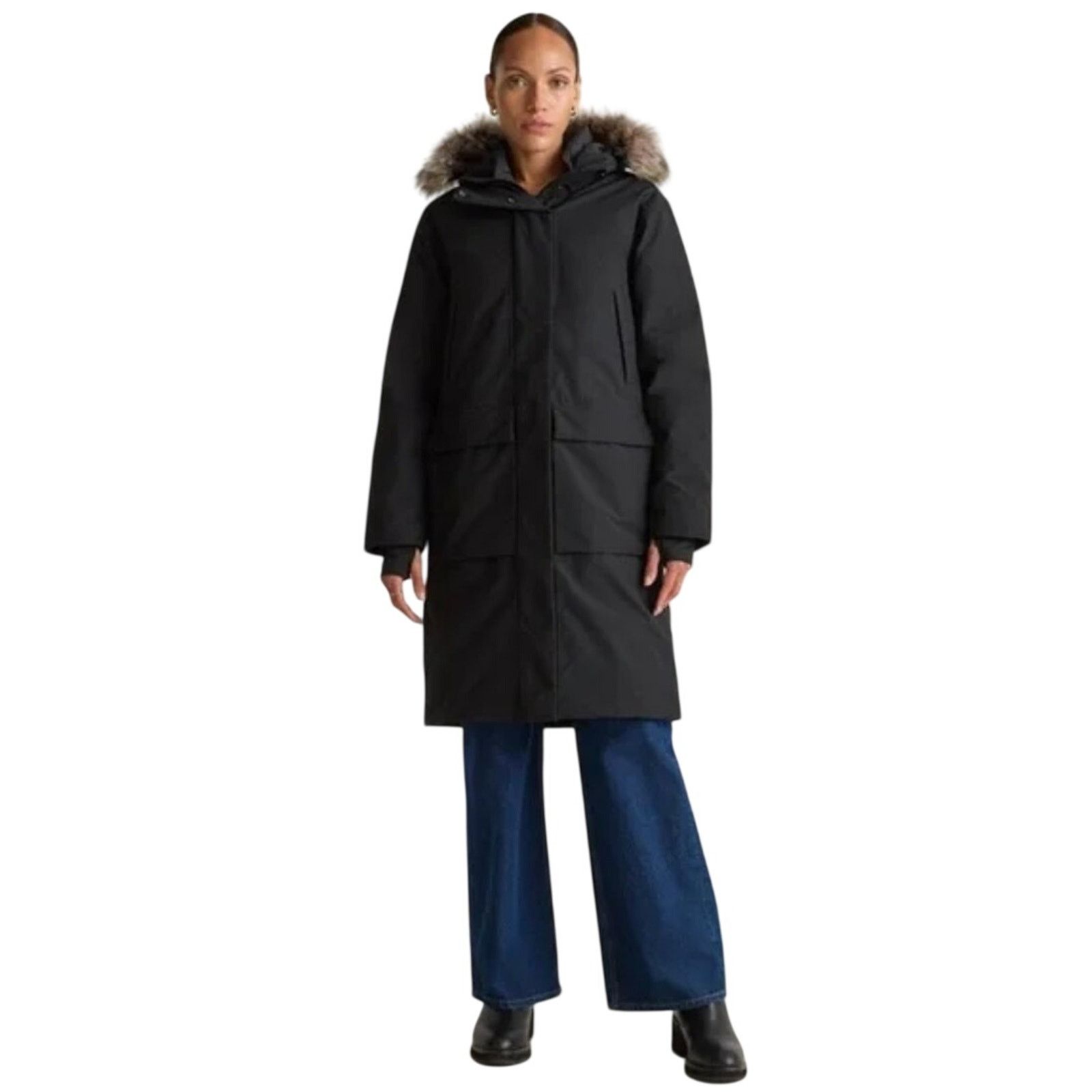 Quince Quince Medium Responsible Down Hooded Long Parka Black Size M / US 6-8 / IT 42-44 - 1 Thumbnail