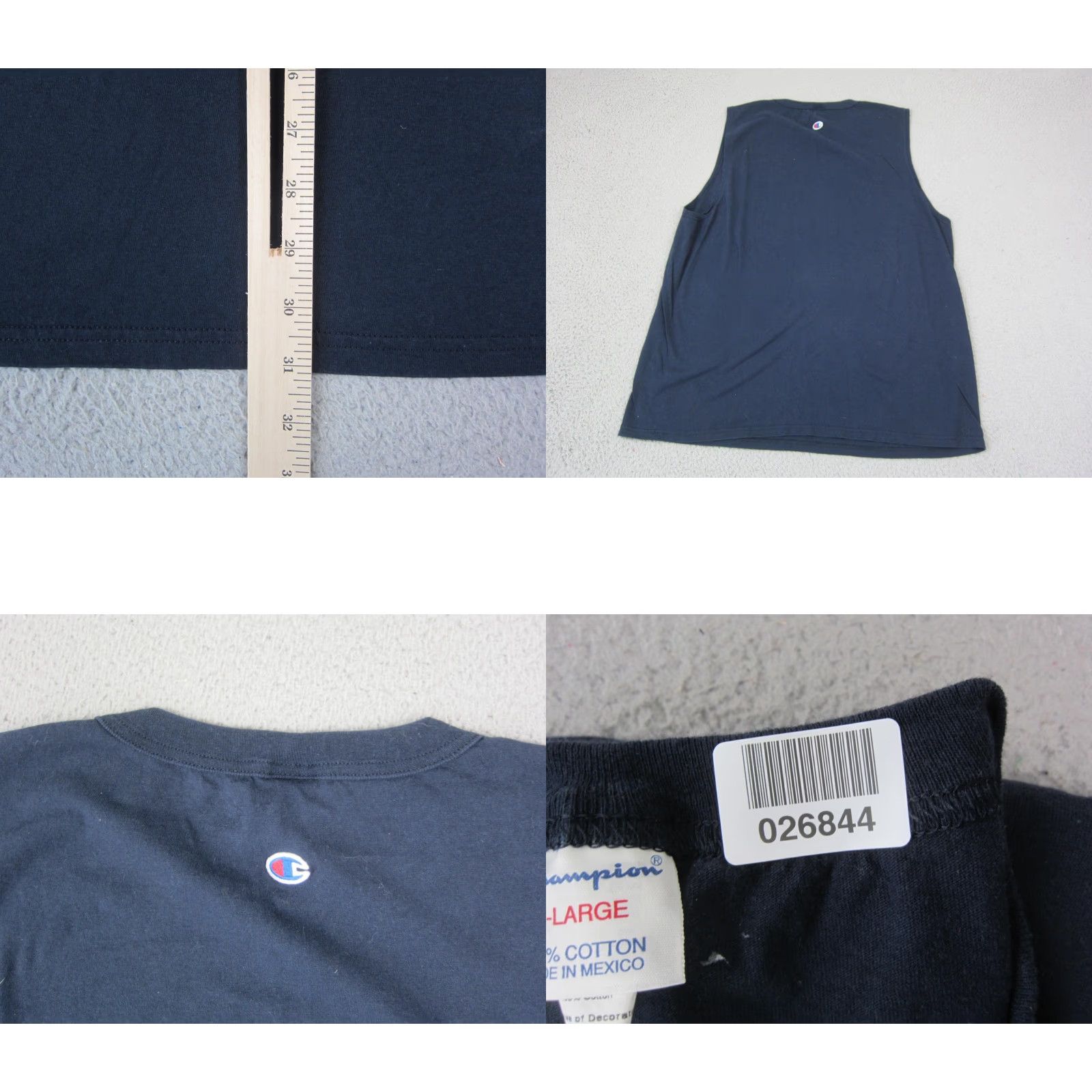 Champion VINTAGE Champion Shirt Tank Top Mens XL Blue 90s Athletic Muscle Tee Short Sleeve Crew Neck T-Shirt Jersey Cotton Logo Care: Machine Washable Size US XL / EU 56 / 4 - 8 Thumbnail