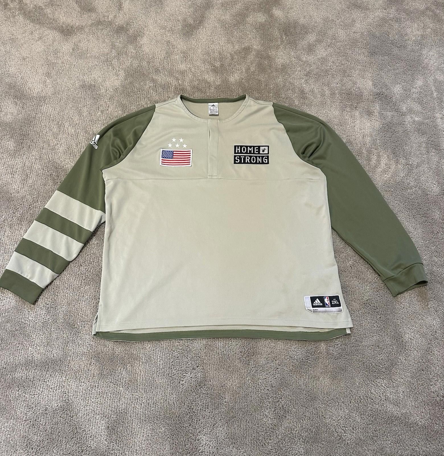 Adidas Adidas NBA Miami Heat Home Strong Military Training Shirt Size US XXL / EU 58 / 5 - 1 Thumbnail