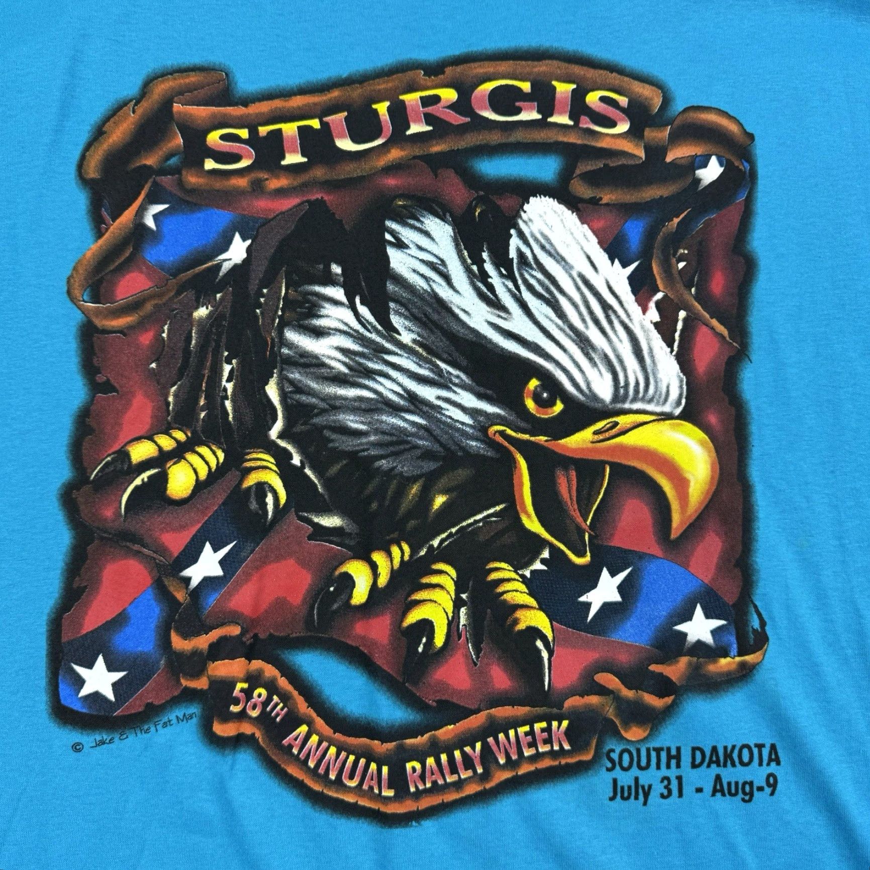 Harley Davidson VINTAGE Sturgis T Shirt Adult XL Blue Biker Rally 1998 Harley Davidson Eagle USA Mens XL 90s Size US XL / EU 56 / 4 - 2 Thumbnail