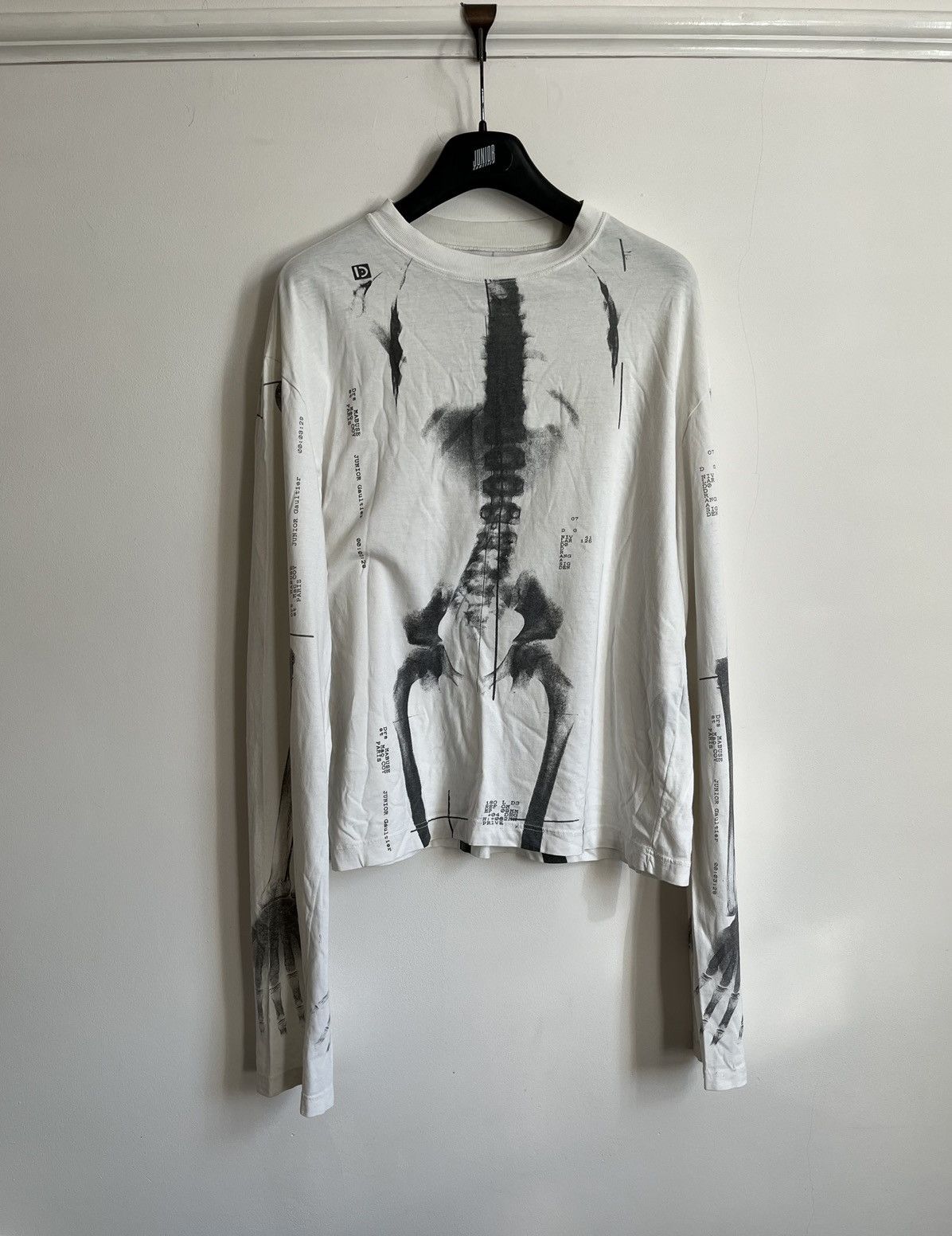Jean Paul Gaultier SS90 Runway White X-Ray Skeleton Long Sleeve Size US L / EU 52-54 / 3 - 1 Thumbnail