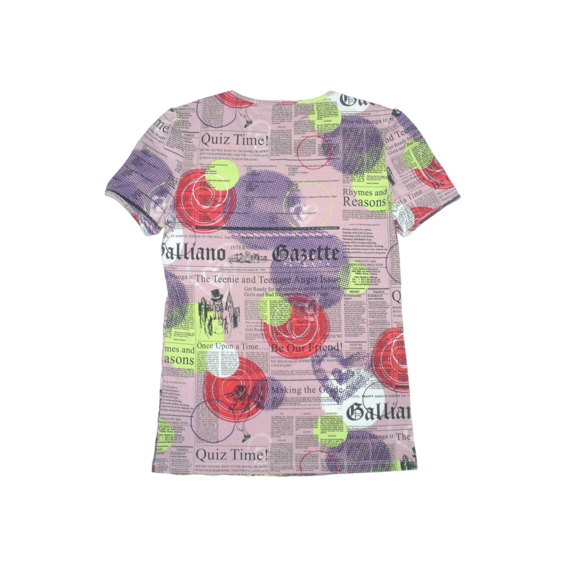 John Galliano John Galliano pink newspaper print tee Size XS / US 0-2 / IT 36-38 - 3 Thumbnail