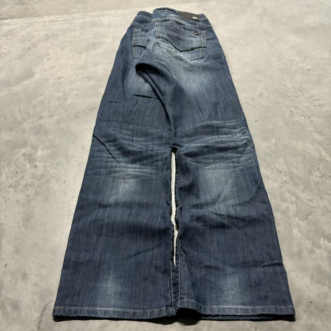 Japanese Brand × Vintage Crazy Vintage Y2K/2000s Grunge Dark Wash Bootcut Denim Jeans! Size US 34 / EU 50 - 4 Thumbnail