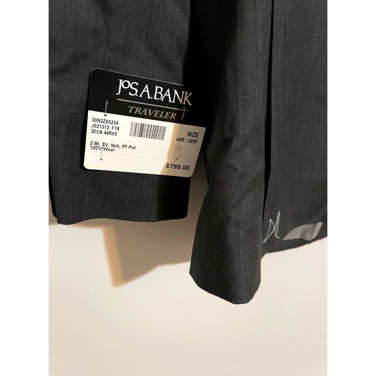 Jos. A. Bank VINTAGE Jos A Bank Tailored Fit Traveler Stretch Suit Coat Jacket Blazer - Men's 44R New Size 44R - 4 Thumbnail