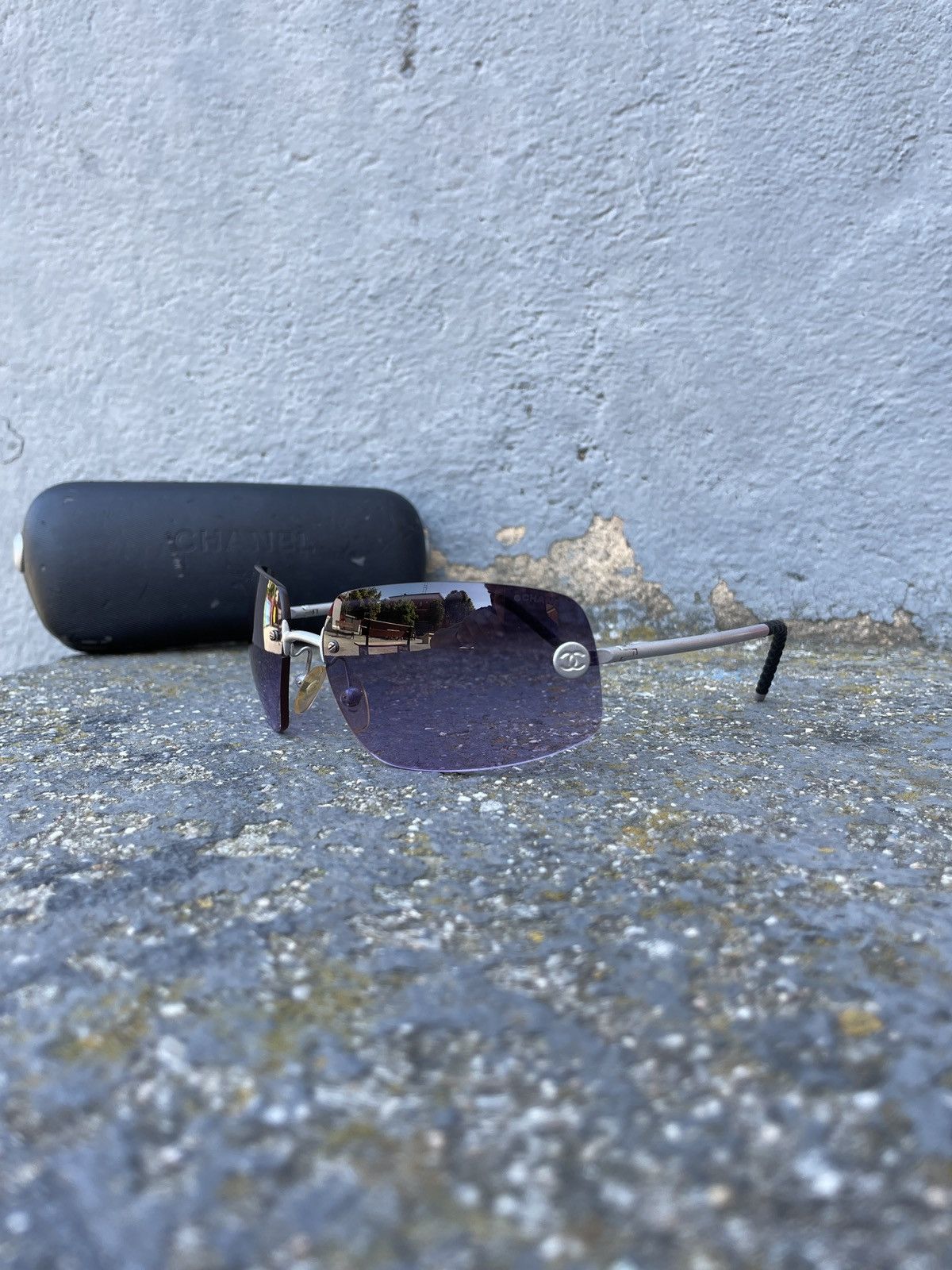 Chanel × Vintage Chanel Sunglasses 4035 CC Rhinestone  display picture 3