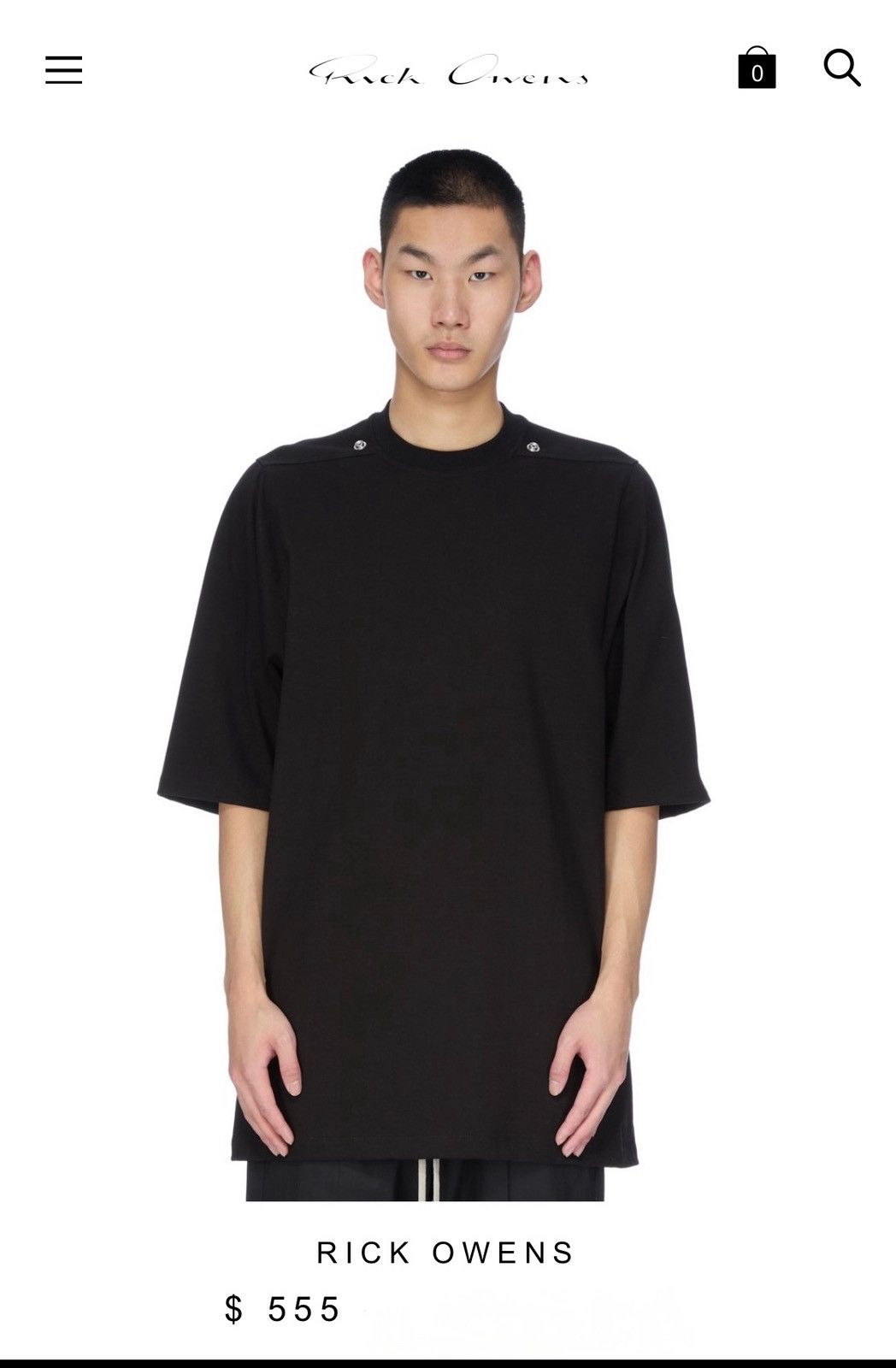 Rick Owens Jumbo Tshirt with Rivets Size US M / EU 48-50 / 2 - 1 Thumbnail