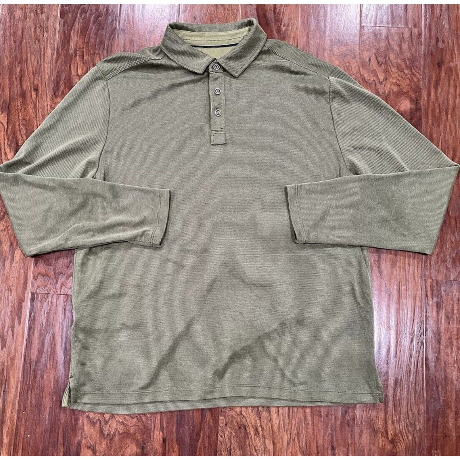 Tommy Bahama Tommy Bahama Green Long Sleeve 1/4 Button-Down Shirt Large Size US L / EU 52-54 / 3 - 1 Thumbnail