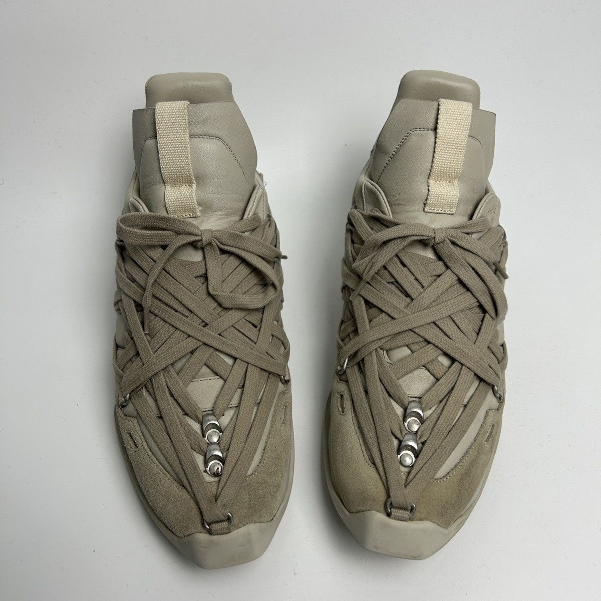 image of Rick Owens Maximal Runner Megalace Shoes in Grey Pearl, Men's (Size 9)