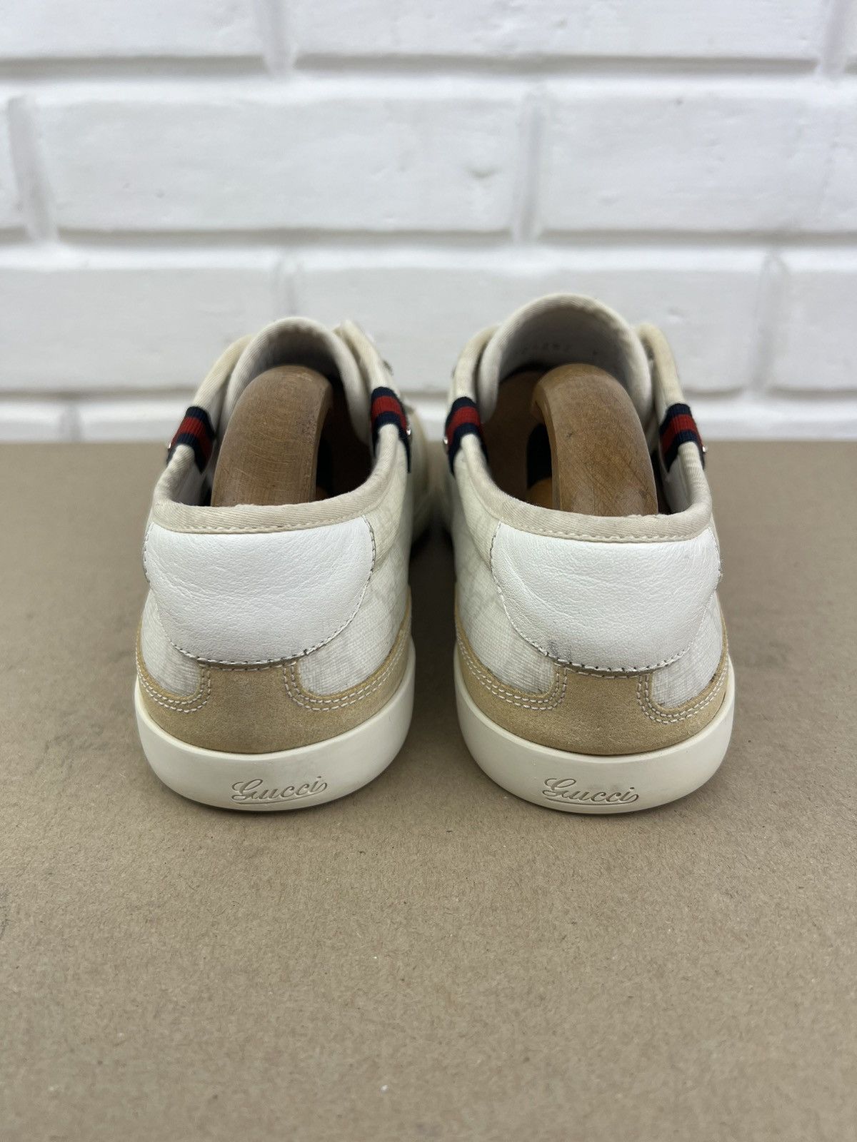 Gucci GUCCI Sneakers Suede Shoes GG Monogram Supreme Canvas White Size US 7.5 / EU 40-41 - 10 Thumbnail