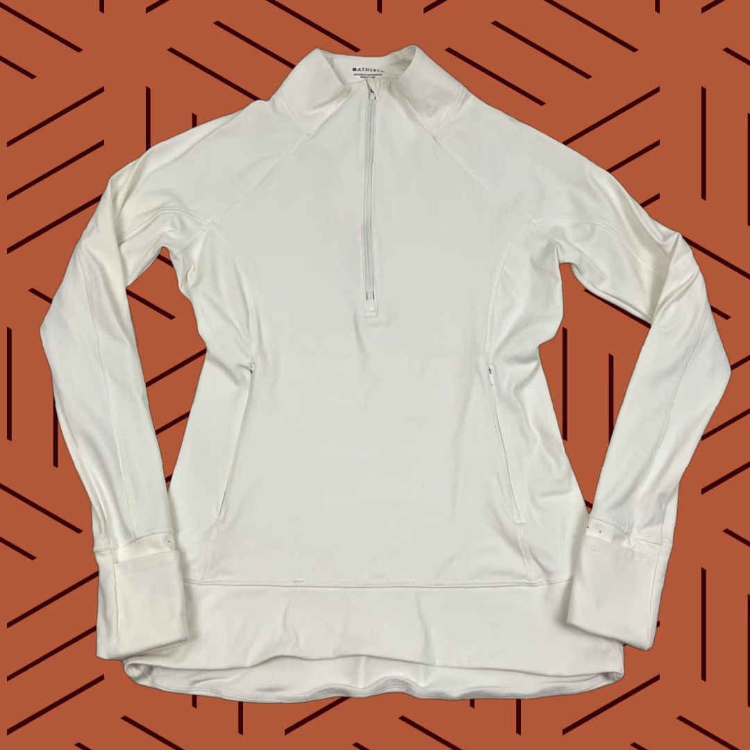 Athleta Athleta Whittier Peak Half Zip Women S White Active Pullover Running Stretch Jacket Size S / US 4 / IT 40 - 1 Thumbnail