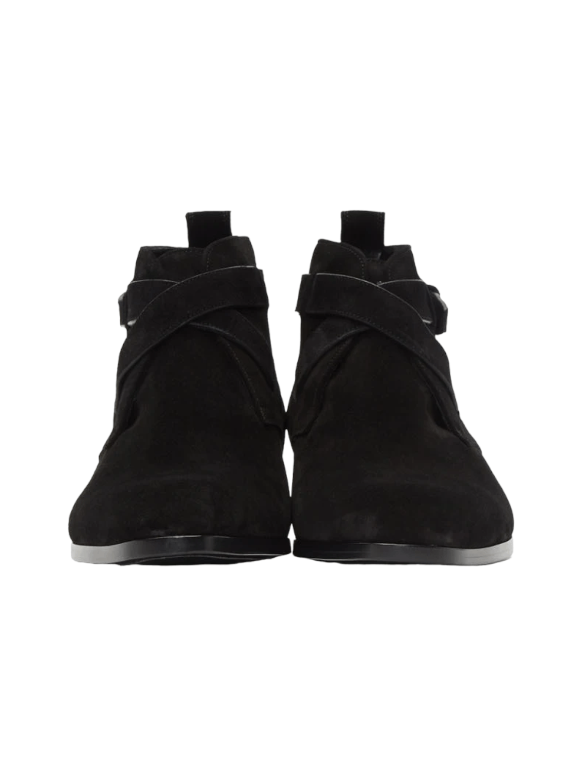 Saint Laurent Paris Saint Laurent Black Suede Wyatt Crossed Buckles Boots Size US 7.5 / EU 40-41 - 2 Thumbnail