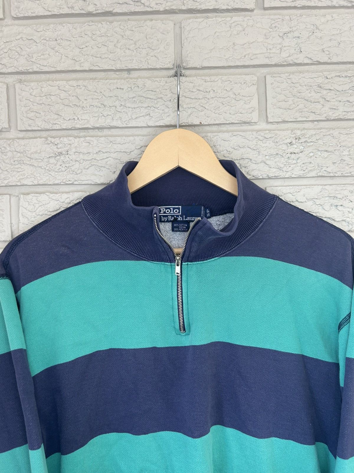 Polo Ralph Lauren Vintage 90s Polo Ralph Lauren Striped Quarter Zip Sweater Size US S / EU 44-46 / 1 - 4 Thumbnail