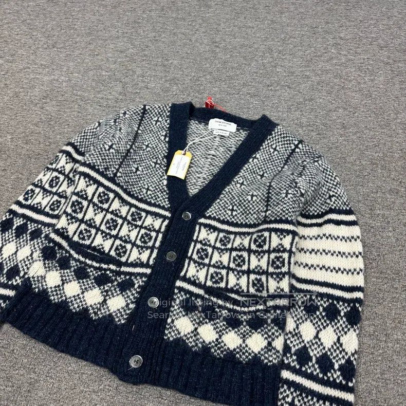 Thom Browne Thom Browne Fair Isle patterned woolen knitted cardigan Size US S / EU 44-46 / 1 - 4 Thumbnail