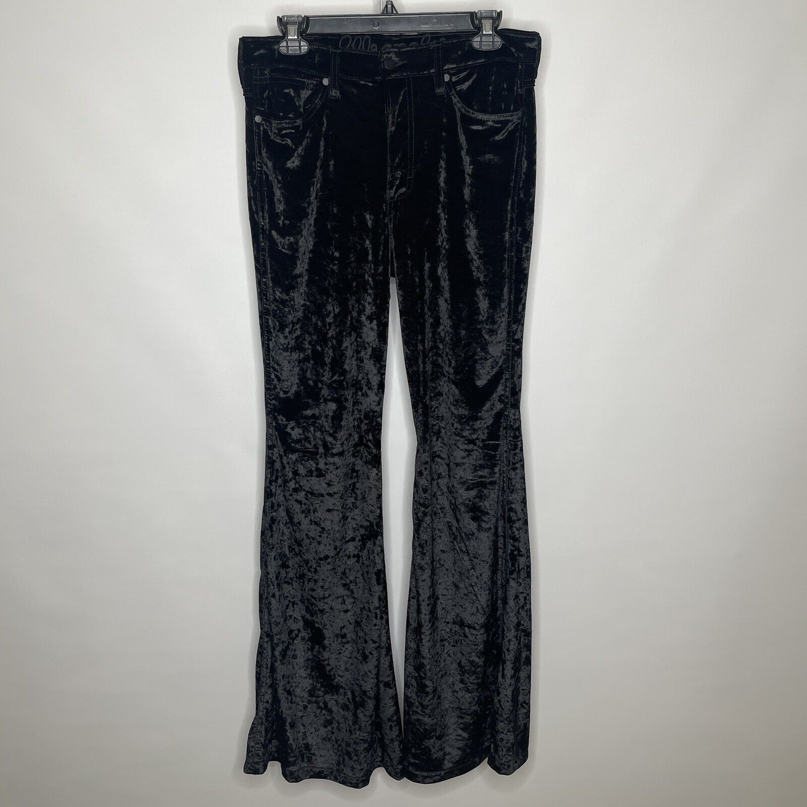 Wrangler Women's Retro Black Velvet Trumpet Flare Jeans Black 30x34