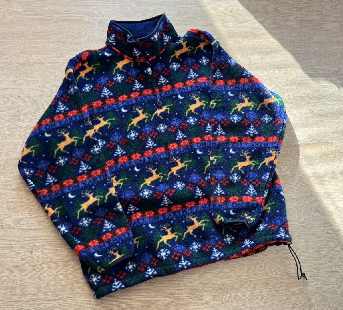 L.L. Bean Vintage 00’s L.L. Bean Over Print Fleece Pullover Size US L / EU 52-54 / 3 - 1 Thumbnail