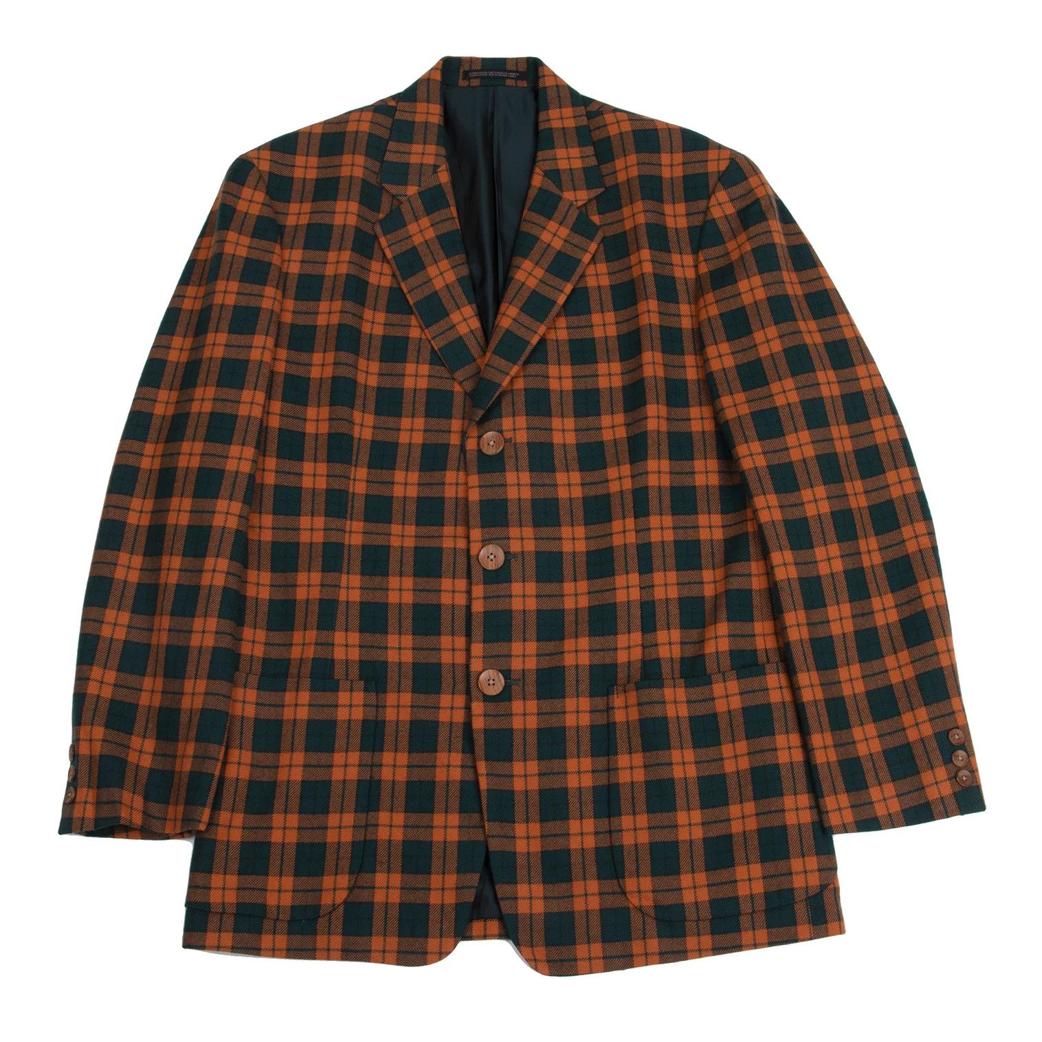 Yohji Yamamoto Yohji Yamamoto Wood Button Check Jacket Size US M / EU 48-50 / 2 - 1 Thumbnail