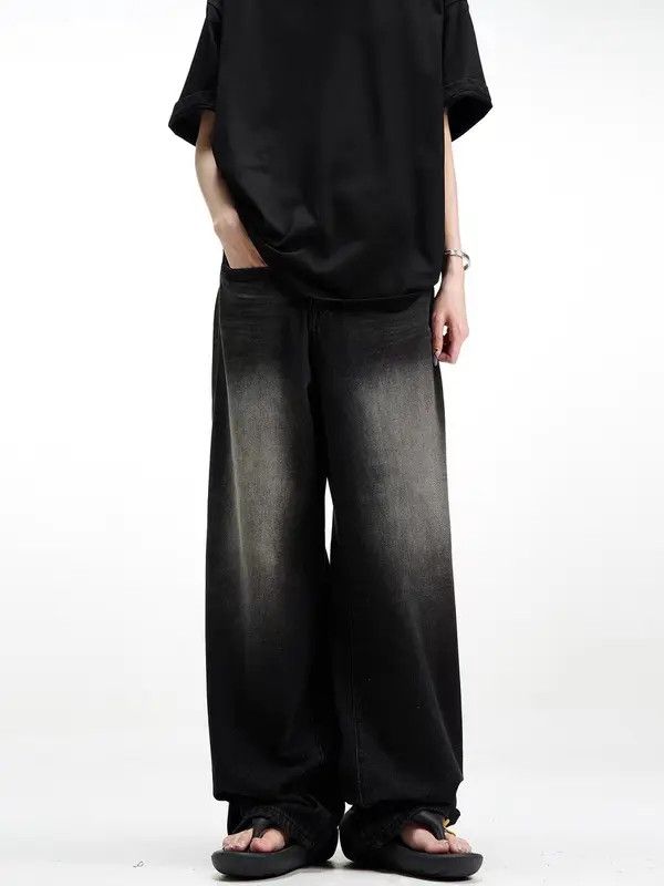 Japanese Brand VIBE Retro high street washed distressed wide leg jeans Size US 34 / EU 50 - 5 Thumbnail