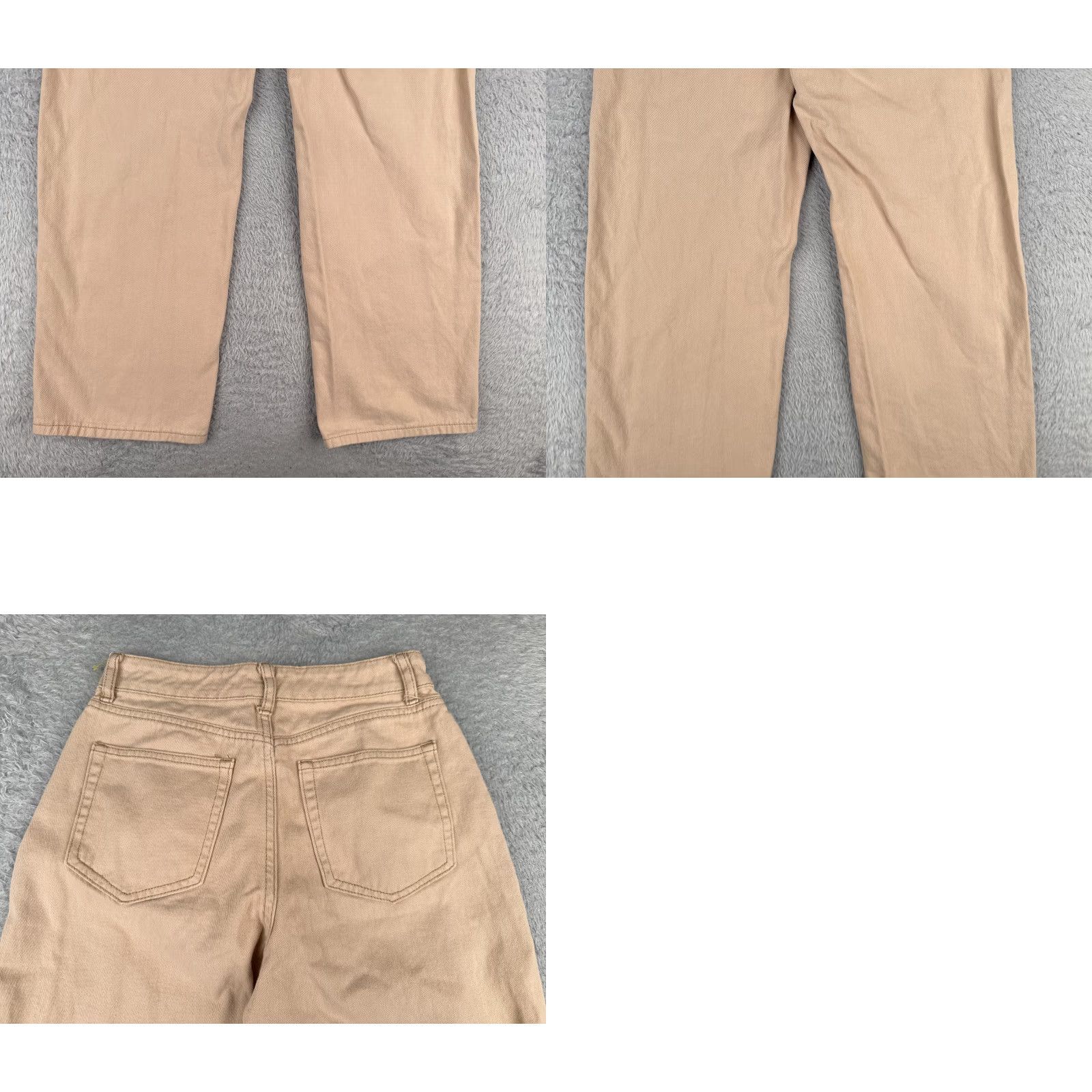 Shein Shein Jeans Womens 2 Beige Denim Wide Leg High Rise 100% Cotton 26x28 Size 26" / US 2 / IT 38 - 10 Thumbnail