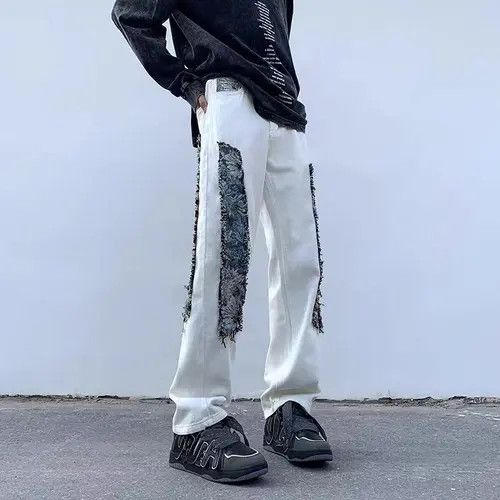 VIBE Street patchwork contrast embroidered heavyweight jeans Size US 30 / EU 46 - 6 Thumbnail