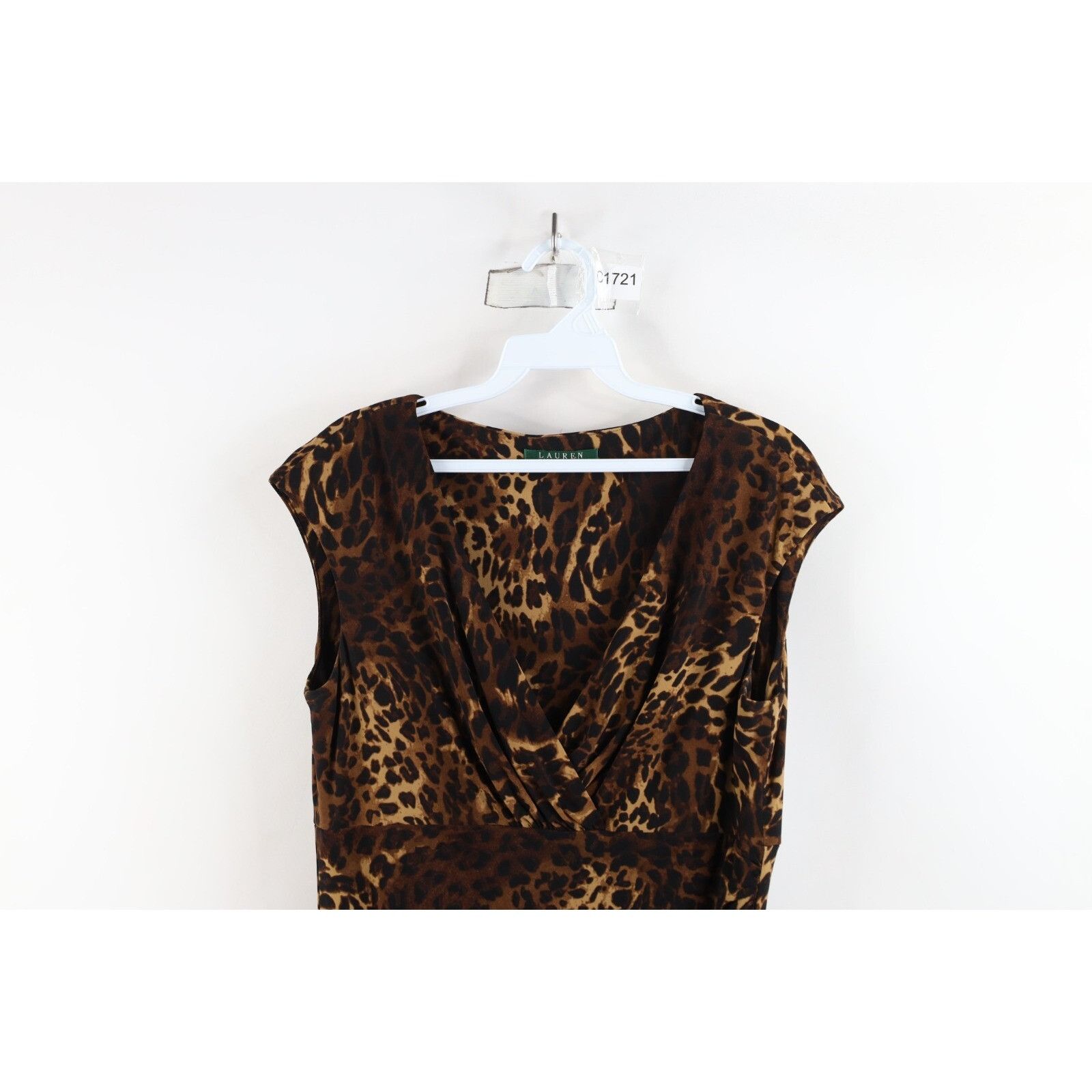 Ralph Lauren × Vintage Vintage 90s Ralph Lauren Leopard Cheetah Dress Size M / US 6-8 / IT 42-44 - 2 Thumbnail