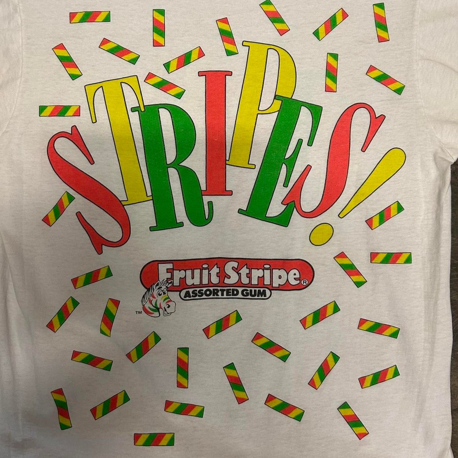 Fruit Of The Loom VTG Fruit Stripe Gum Promo "Yipes!" cotton tee Size US XL / EU 56 / 4 - 8 Thumbnail