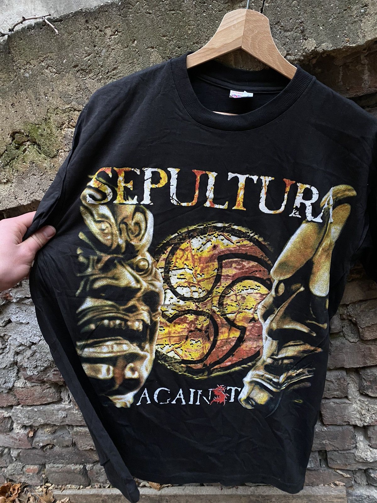 Band Tees × Vintage Vintage 90s Sepultura Against Tee Size US L / EU 52-54 / 3 - 4 Thumbnail