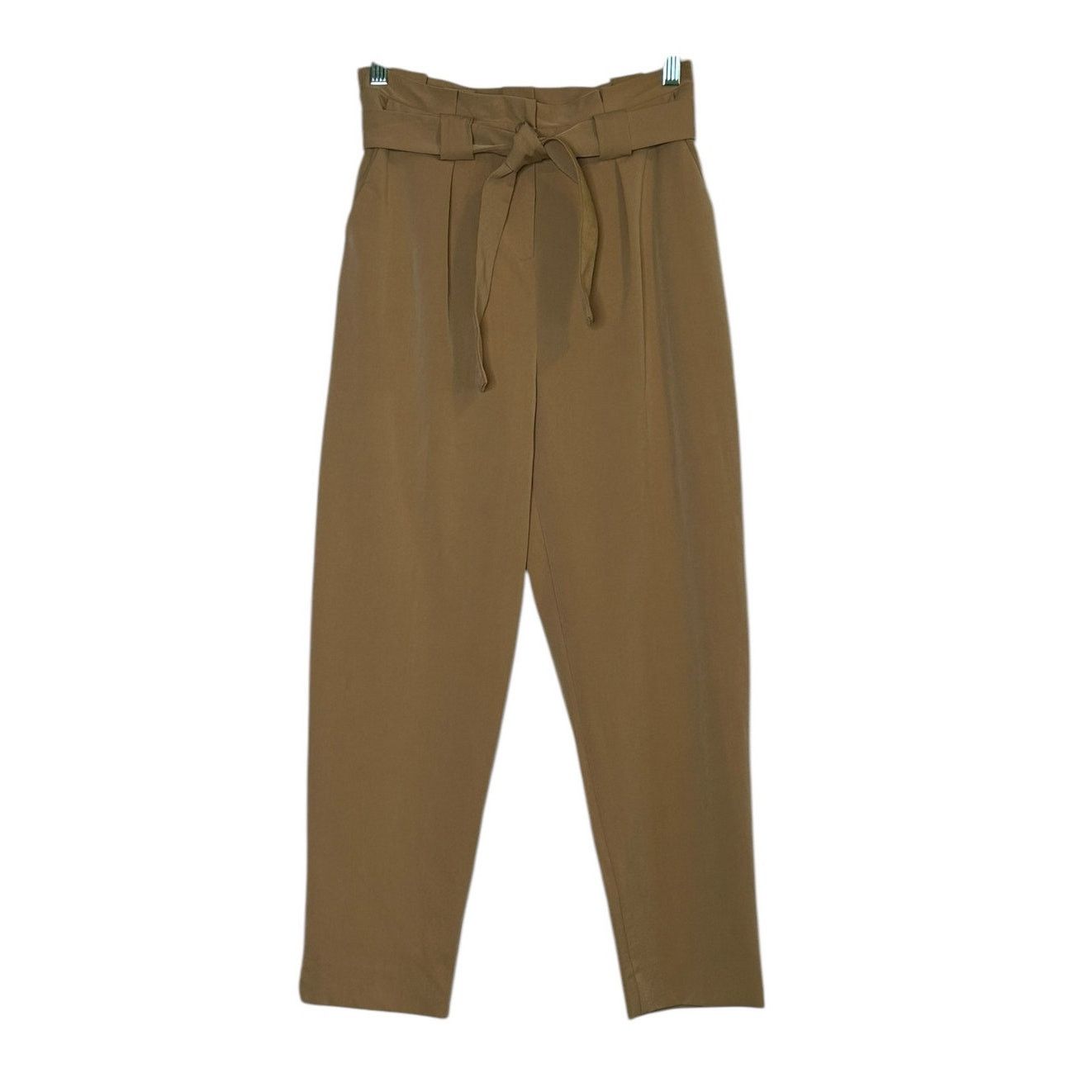 Topshop Topshop beige pleated high waist belted crop pants size 2 Size 26" / US 2 / IT 38 - 1 Thumbnail