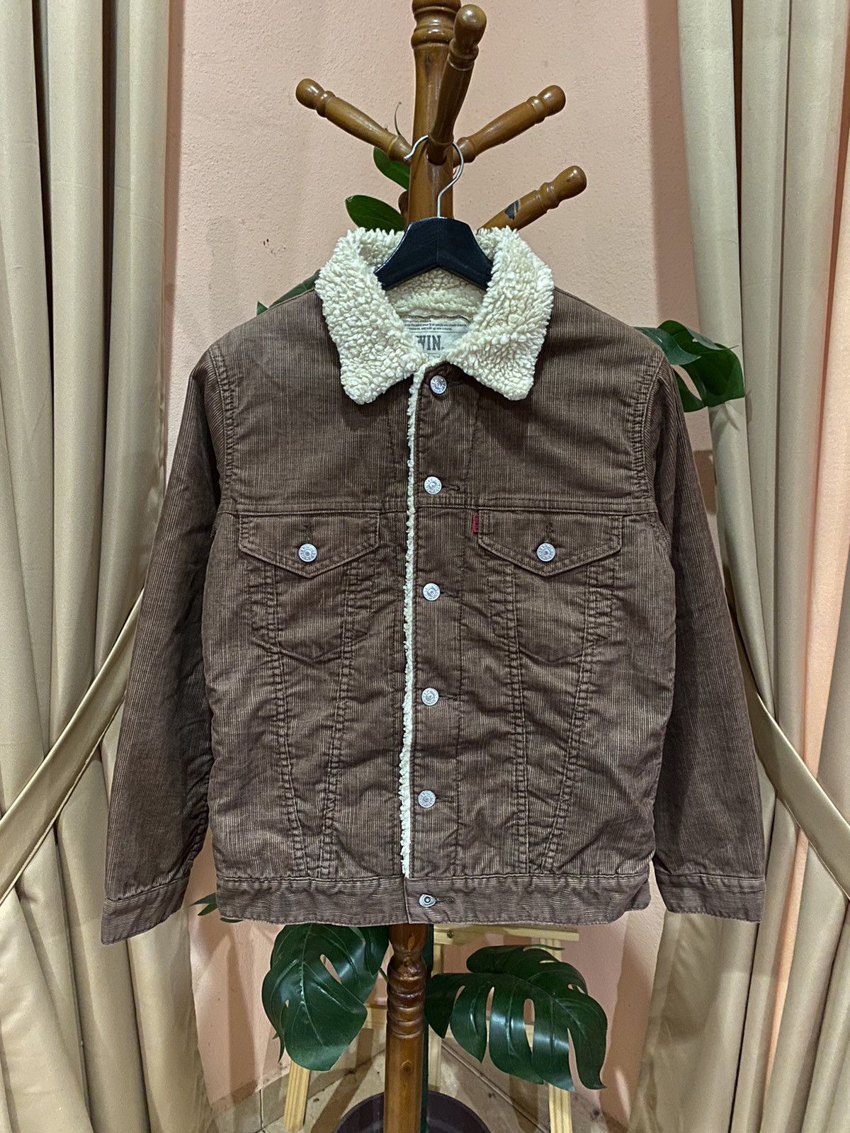 Edwin VINTAGE EDWIN SHERPA LINING CORDUROY TRUCKER JACKET Size L / US 10 / IT 46 - 1 Thumbnail