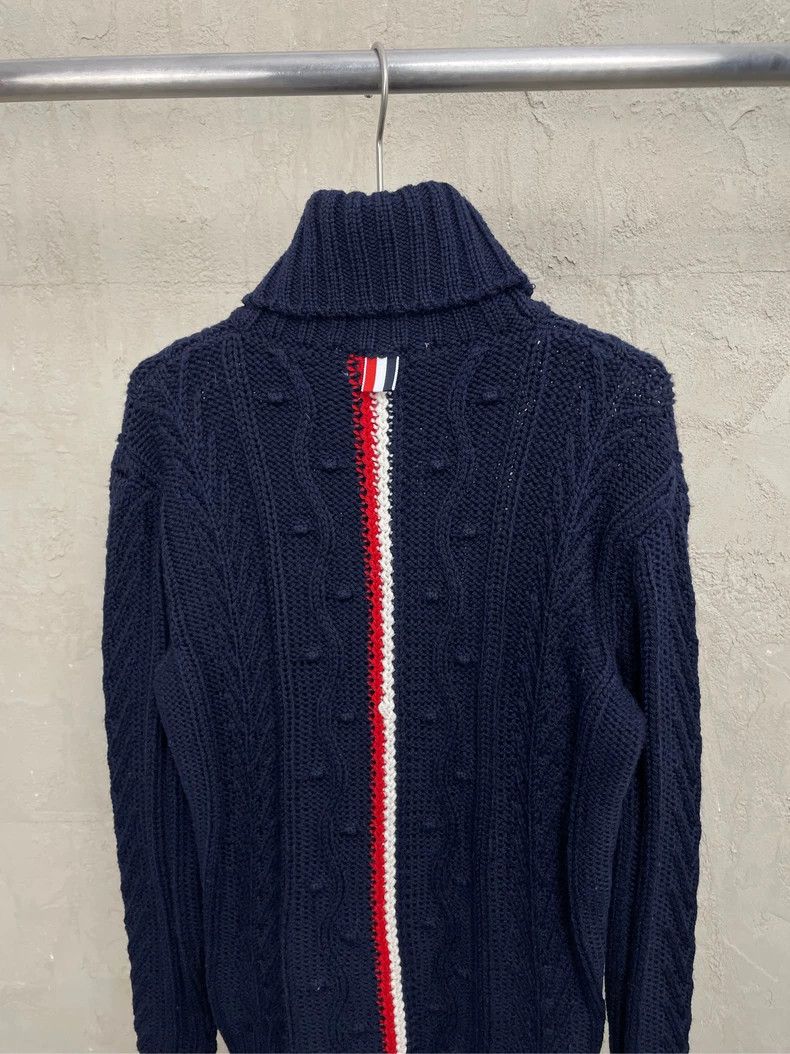 Thom Browne Thom browne Dark blue turtleneck lapel back color stripe ro Size US XS / EU 42 / 0 - 4 Thumbnail