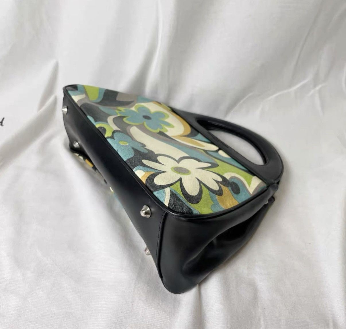 Balenciaga Balenciaga Leather Panel Geometric Floral Dumpling Bag J29 Size ONE SIZE - 7 Thumbnail