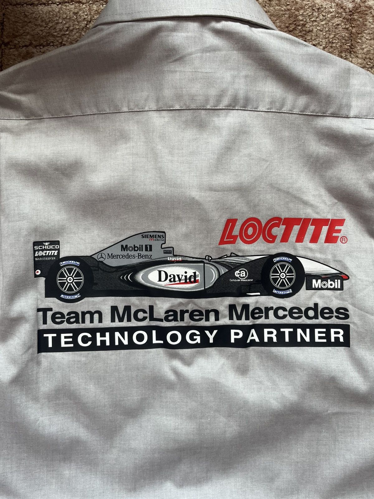Mercedes-Benz Vintage Loctite Mercedes-Benz Mclaren Racing Gray New Shirt Size US XL / EU 56 / 4 - 3 Thumbnail