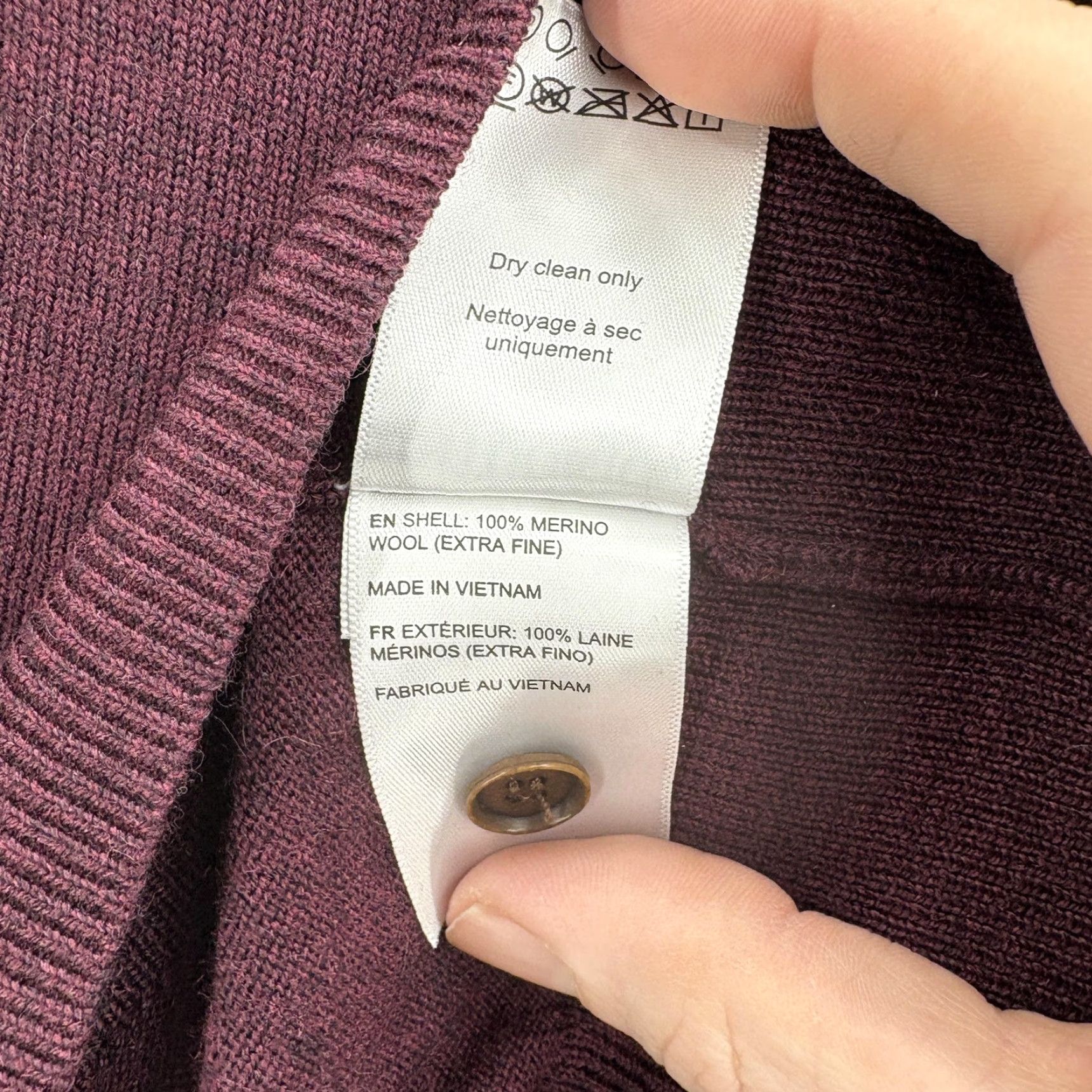 UNTUCKit UNTUCKit Sweater Mens 2XL Purple Merino Wool Henley Knit Pullover Crew Neck Casual Festive Modern Look Size US XXL / EU 58 / 5 - 5 Thumbnail