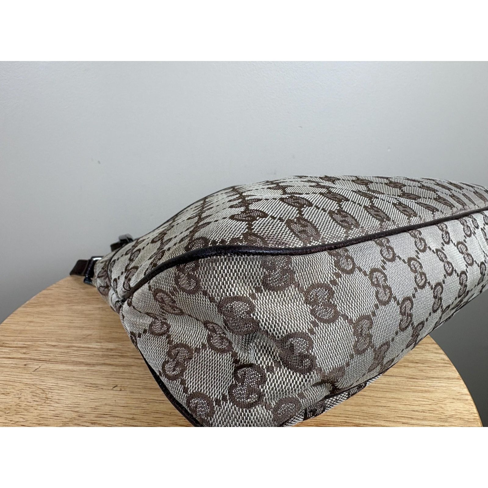 Gucci Authentic Gucci Eclipse GG Cloth and Brown Leather Shoulder Size ONE SIZE - 6 Thumbnail