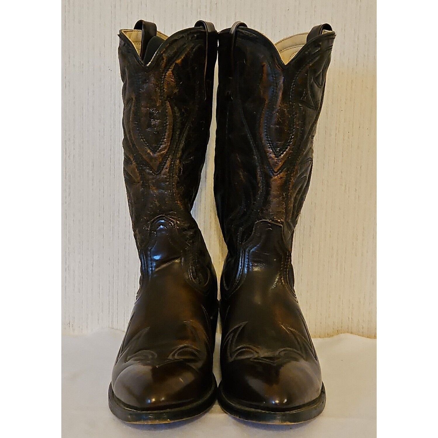 Hanover Hanover Western Boots Mens 9 D Brown Distressed Leather Cowb Size US 9 / EU 42 - 4 Thumbnail