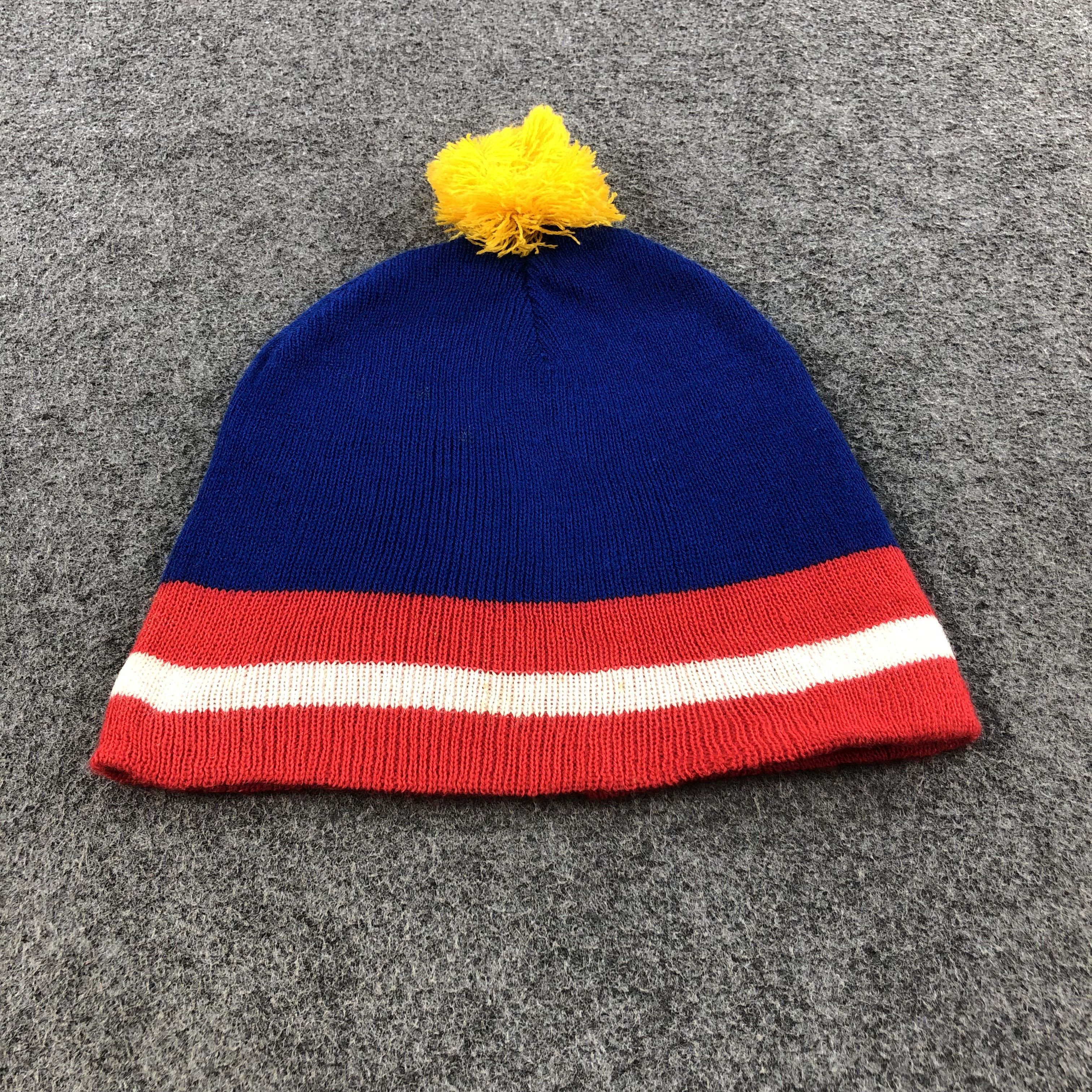 Vintage Unknown Striped Bobble Beanie Snow Hat Snowcap B158 Size ONE SIZE - 1 Thumbnail