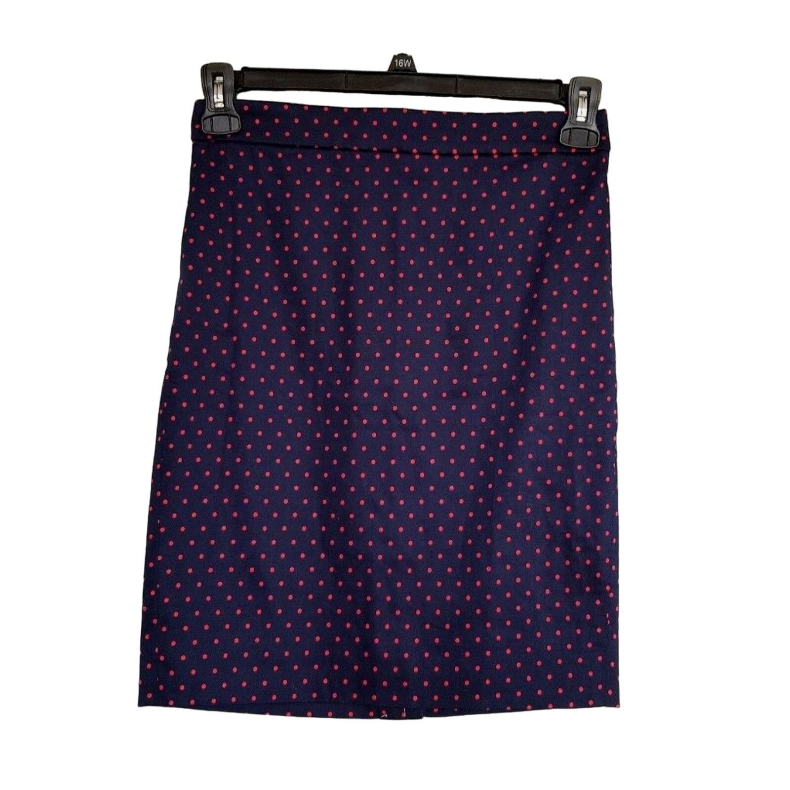 J.Crew New J Crew Printed Pencil Skirt in Sateen Dot Career 00 Size 24" / US 00 / IT 34 - 1 Thumbnail