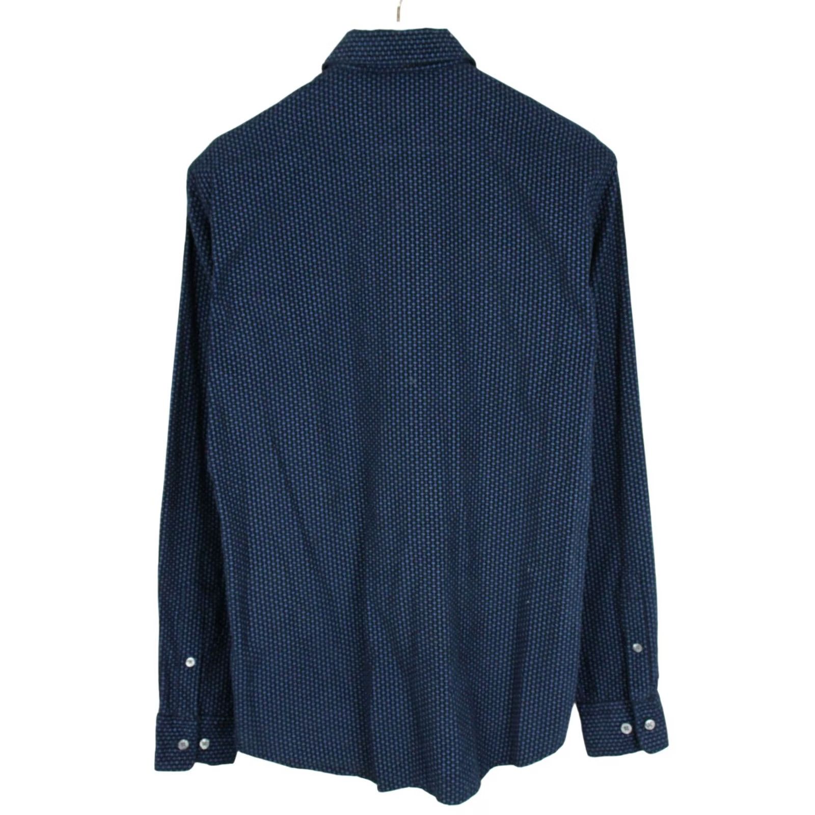 Hugo Boss HUGO BOSS Ronni_FO Slim Fit Formal Shirt Men's MEDIUM Corduroy Black Patterned Shirt Mens Slim Corduroy Button-Up Fashion Patterned Size 40R - 2 Thumbnail