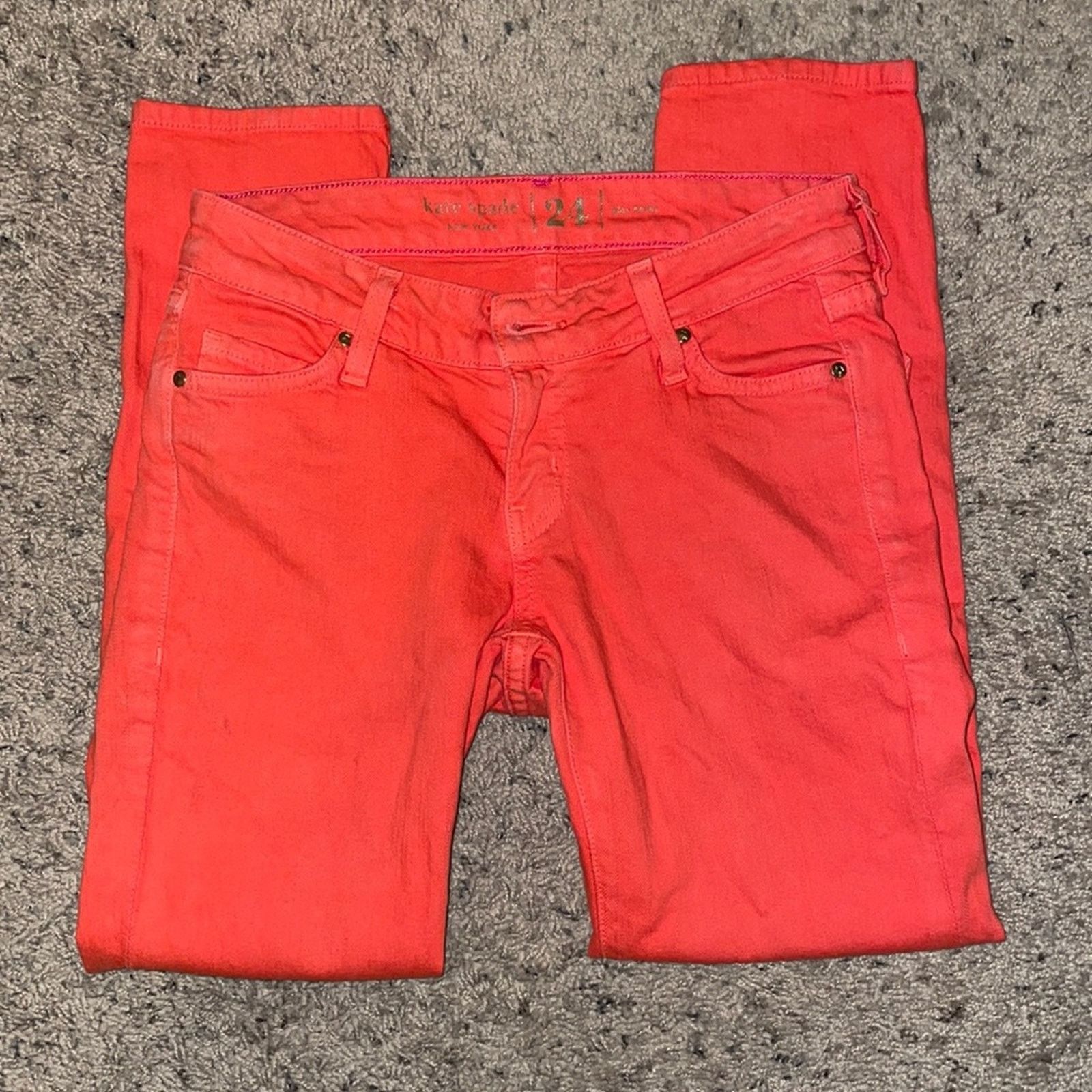 Kate Spade Kate Spade Broome Street red coral skinny jeans 24 Size 24" / US 00 / IT 34 - 2 Thumbnail