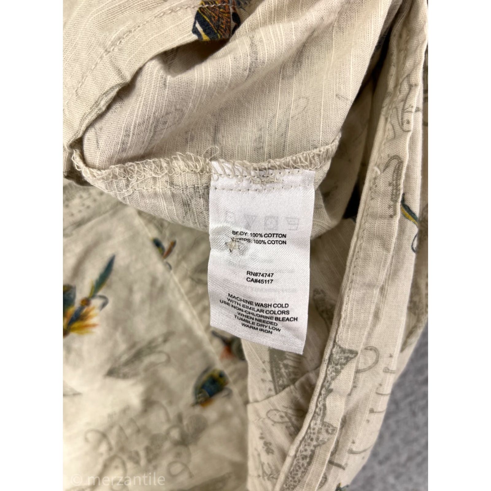 Gloverall RedHead Shirt Mens 2XL Beige Fishing Fly All Over Print Angler 100% Cotton Shirt Men's Beige Fishing Angler 100% Cotton 2XL RedHead Size US XXL / EU 58 / 5 - 4 Thumbnail
